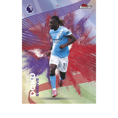 2026 Topps Finest Premiere League Soccer Swerve Jeremy Doku