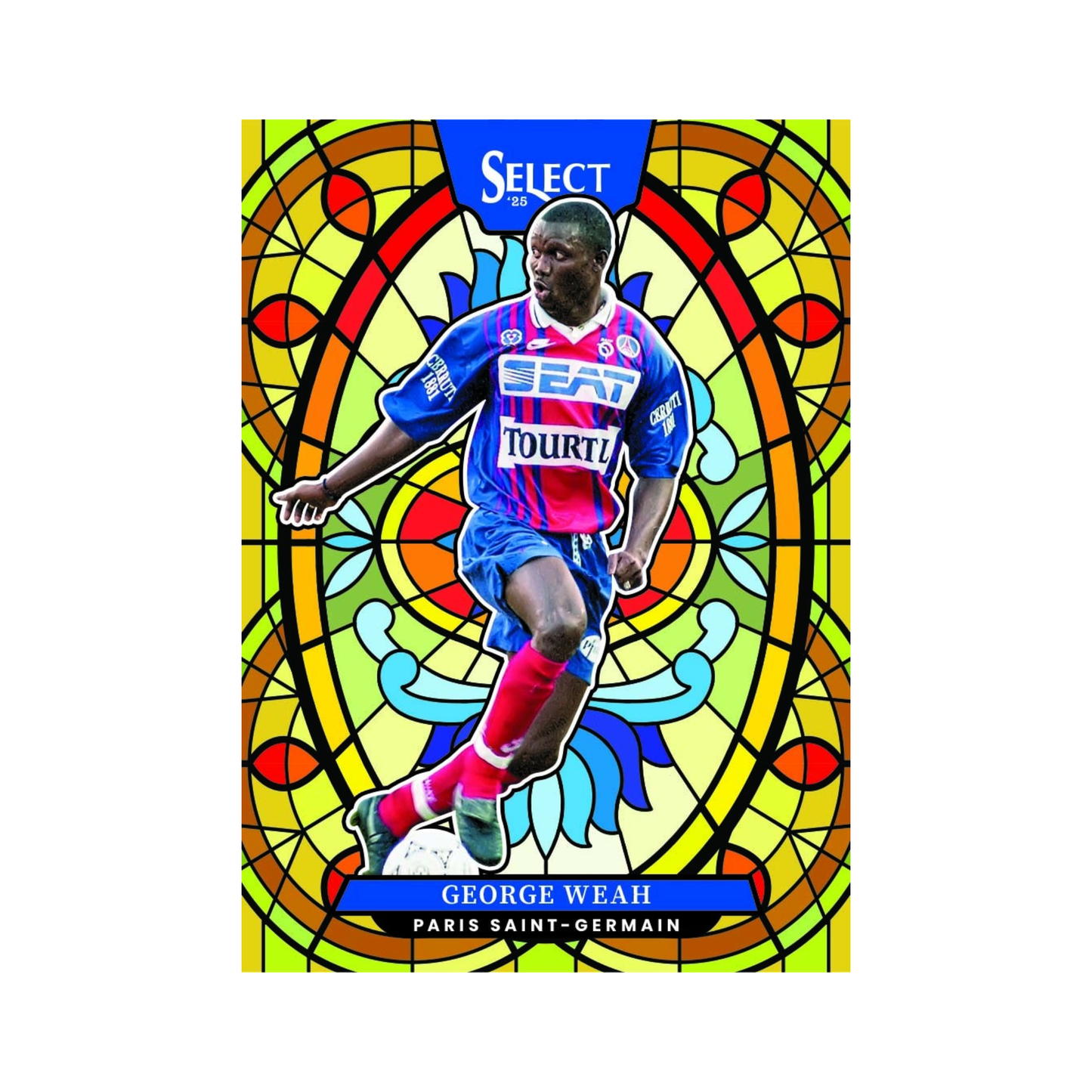 2025-26 Panini Select Ligue 1 Soccer Stained Glass George Weah