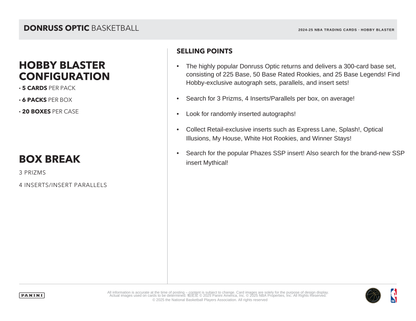 2024-25 Panini Donruss Optic Basketball Hobby Blaster Box