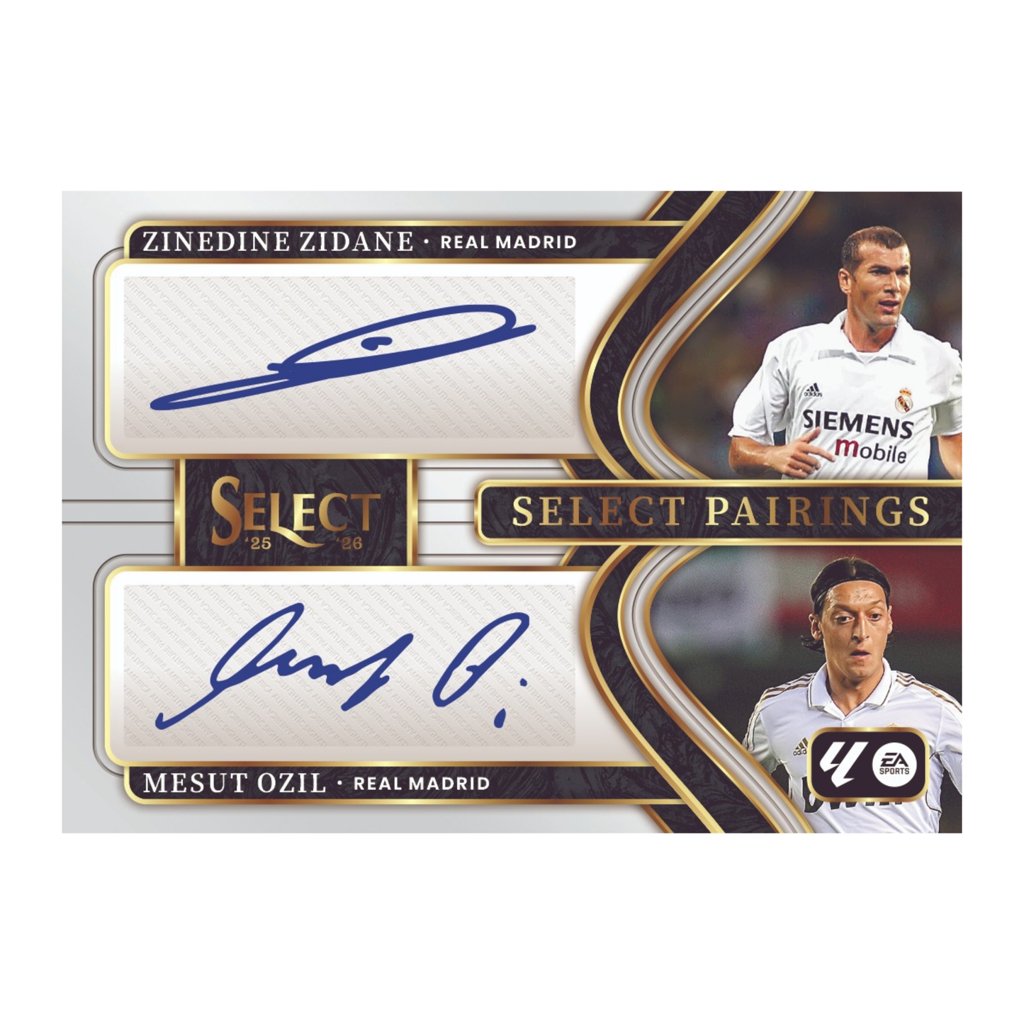 2025-2026 Panini Select La Liga Soccer Select Pairings Zinedine Zidane & Mesut Ozil