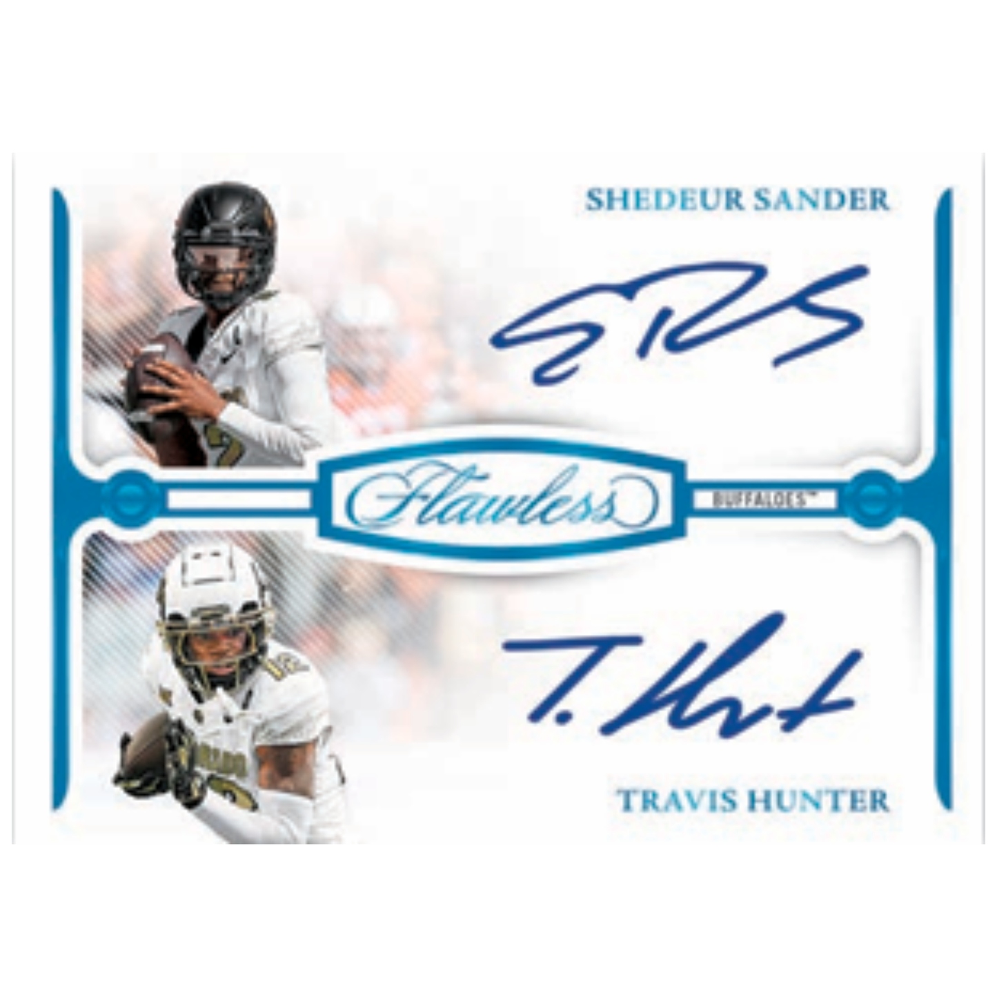 2025 Panini National Treasures Collegiate Football Flawless Dual Autos Shedeur Sander and Travis Hunter