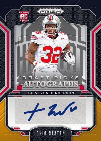 2025 Panini Prizm Draft Picks Collegiate Football Draft Picks Autographs Treveyon Henderson