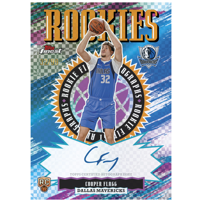 2025-26 Topps Finest Basketball Rookie Finest Autographs Cooper Flagg