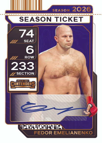 2026 Panini Contenders PFL Fedor Emelianenko Autograph