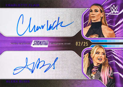 2026 Topps Stadium Club WWE Dual Autographs - Charlotte Flair & Alexa Bliss