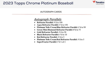 2023 Topps Chrome Platinum Anniversary Baseball Value Box