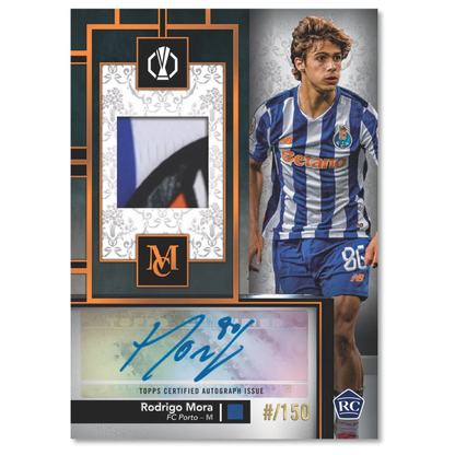 2024-25 Topps Museum Collection UEFA Club Competition Soccer Rookie Relic Auto Rodrigo Mora