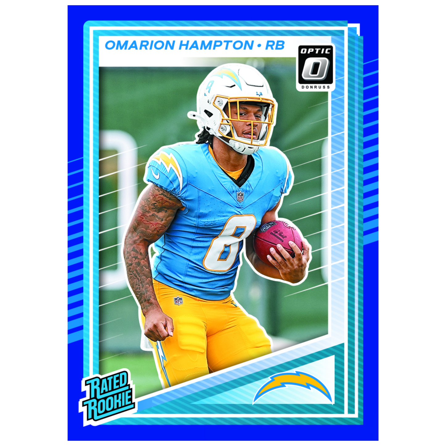 2025 Panini Donruss Optic Football Blue Omarion Hampton