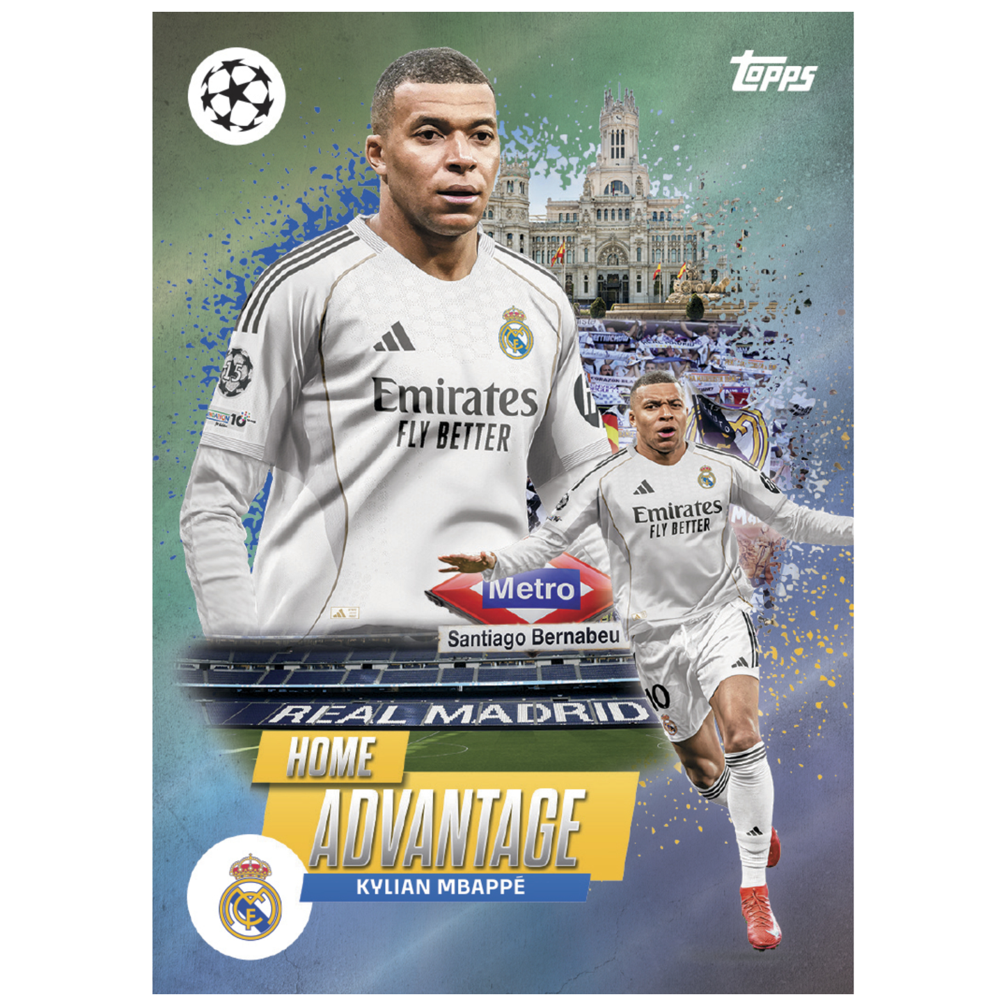 2025-26 Topps UEFA Club Competitions Soccer Home Pitch Advantage Kylian Mpappe