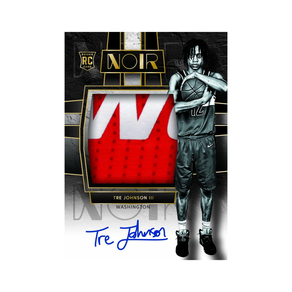 2025-26 Panini Noir Basketball Rookie Patch Autograph Tre Johnson