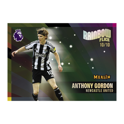 2026 Topps Merlin Premier League Soccer Rainbow Flick Anthony Gordon
