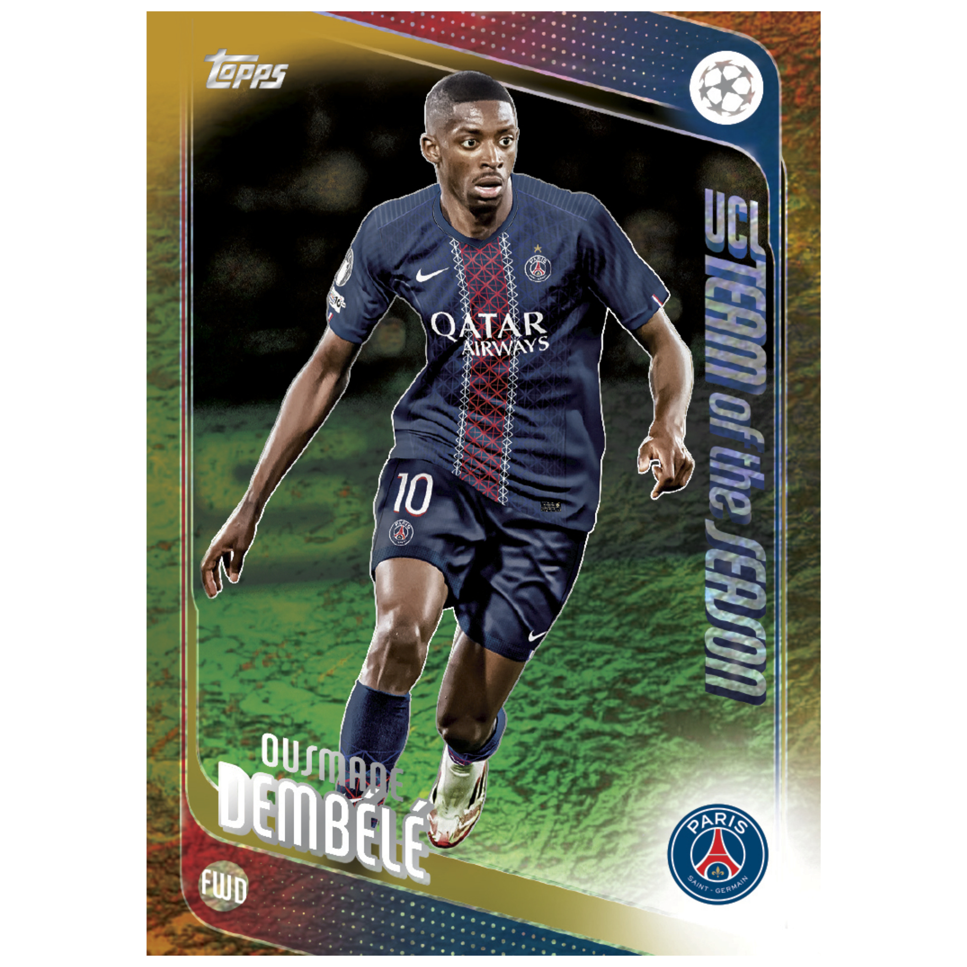 2025-26 Topps UEFA Club Competitions Soccer Gold Holo Ousman Dembele