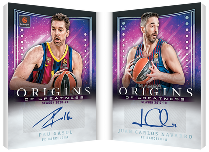 2025-26 Panini Euroleague Origins Basketball Origins of Greatness Pau Gasol and Juan Carlos Navarro