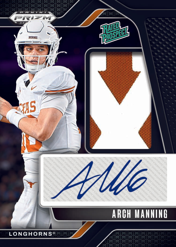 2025 Panini Prizm Draft Picks Collegiate Football Rated Prospect Patch Auto Arch Manning