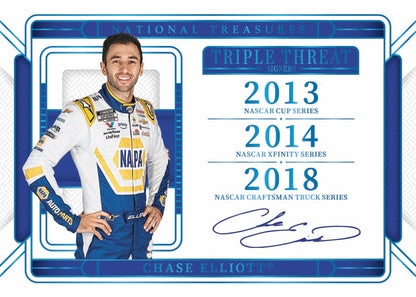 2025 Panini National Treasures Racing Triple Threat Signers Chase Elliott