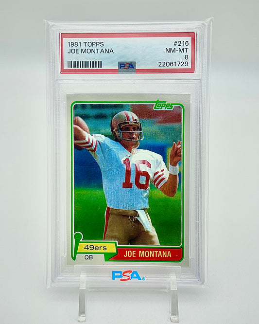 1981 Topps: #216 Joe Montana (PSA 8)