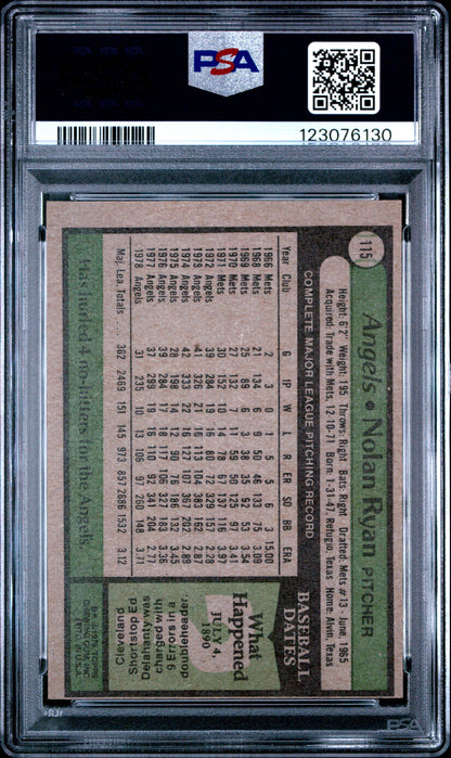 1979 Topps #115 Nolan Ryan PSA 7