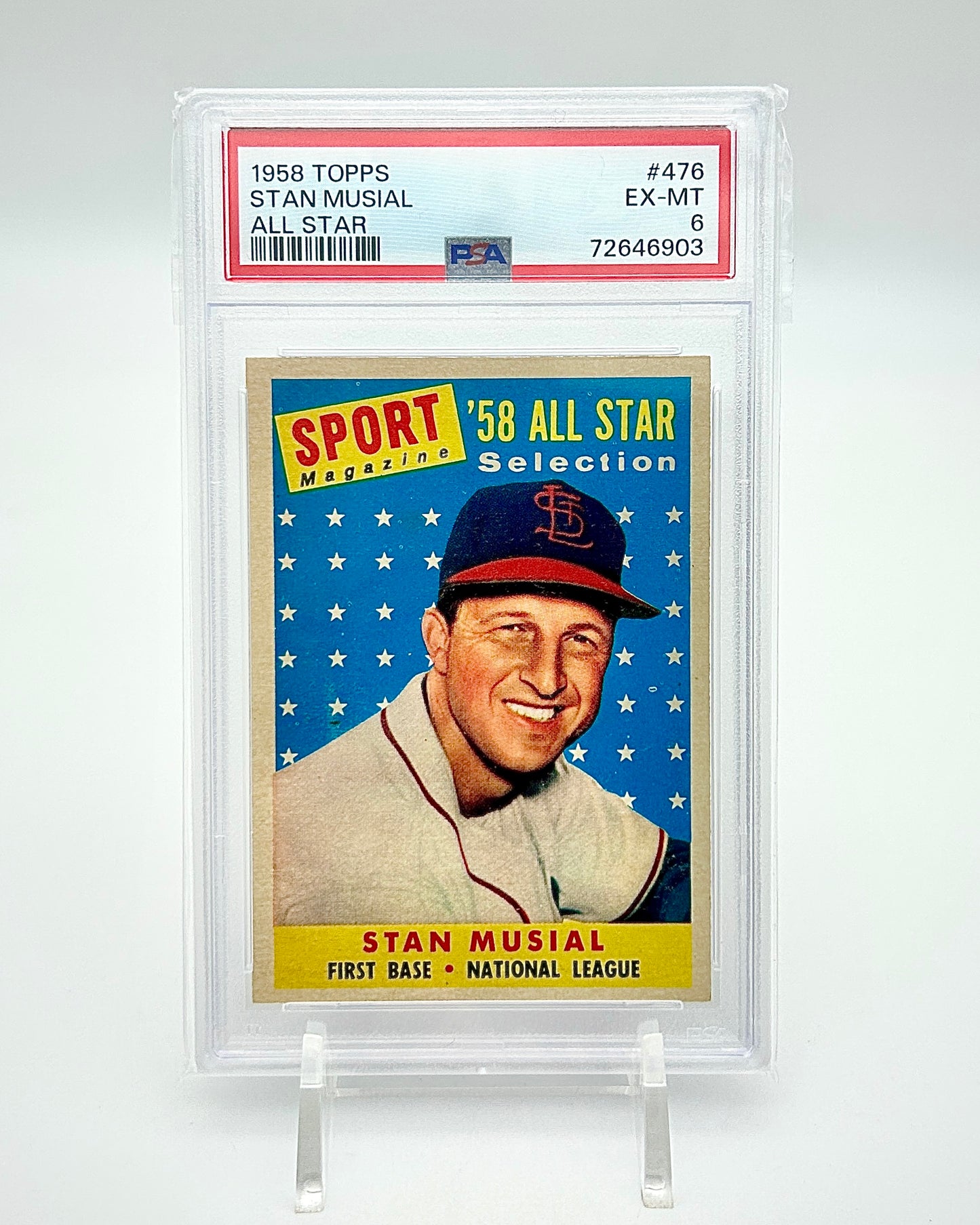 1958 Topps All Star: #476 Stan Musial (PSA 6)