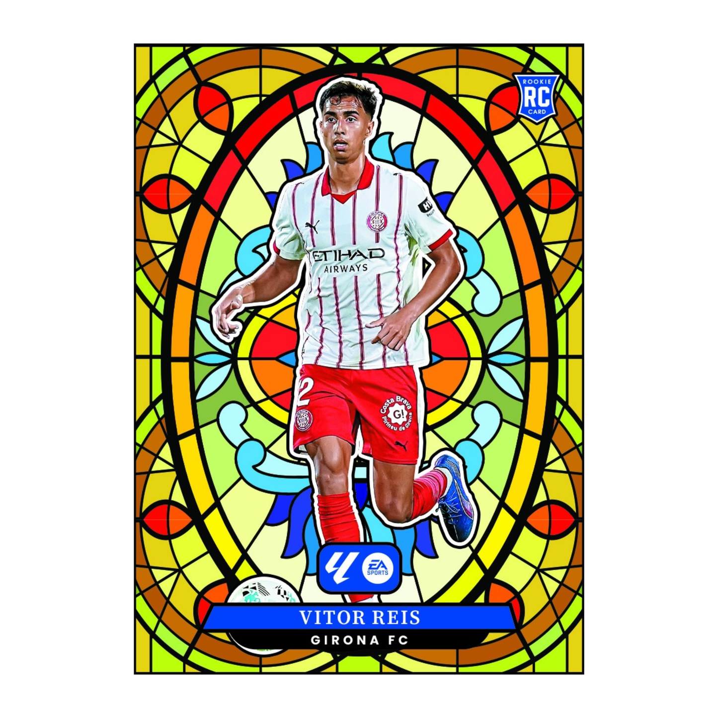 2025-2026 Panini Select La Liga Soccer Stained Glass Vitor Reis