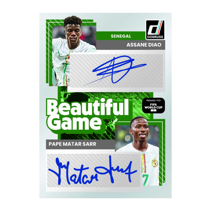 2025-26 Panini Donruss Road to FIFA World Cup 26 Soccer Beautiful Game Dual Auto Assane Diao and Pape Matar Sarr