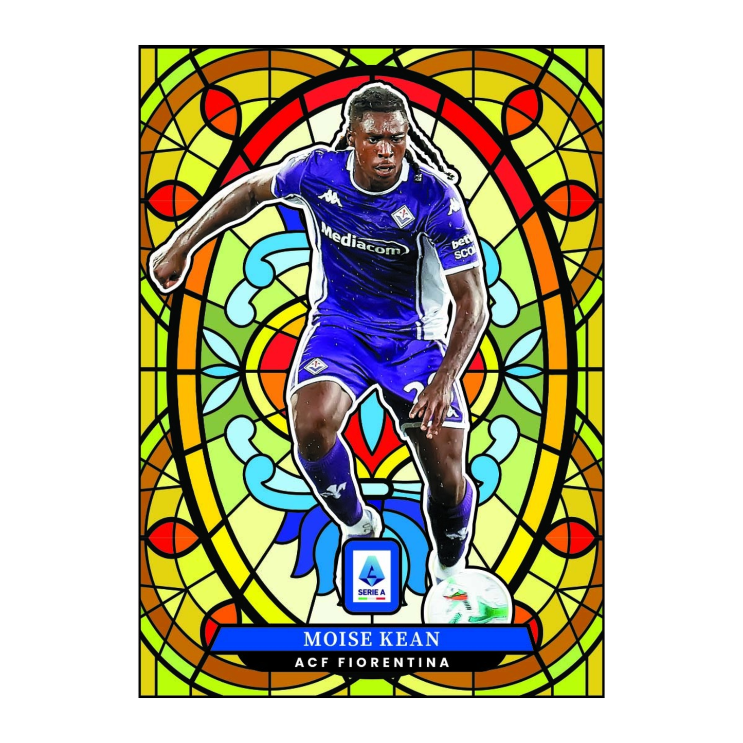2025-26 Panini Select Serie A Soccer Stained Glass Moise Kean