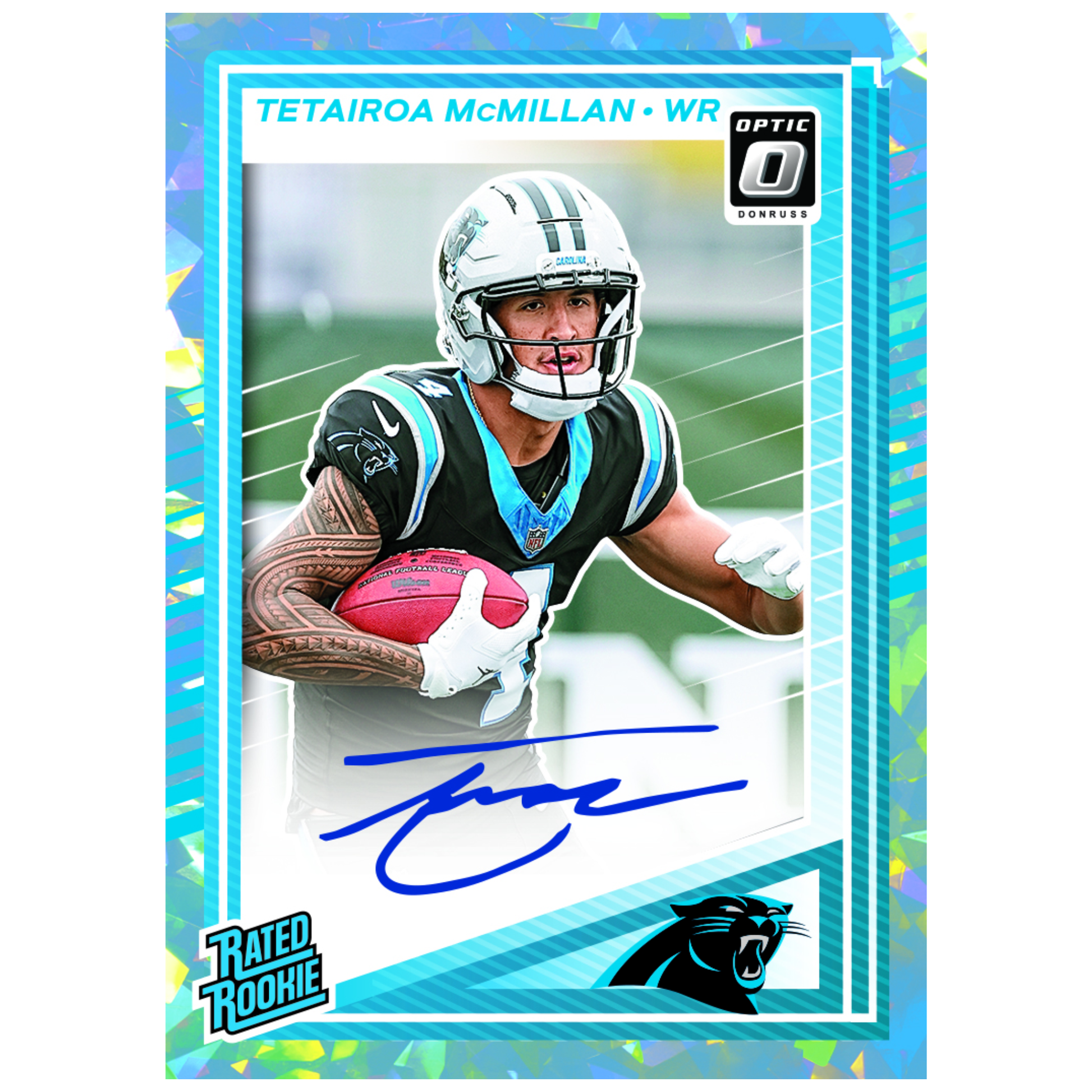 2025 Panini Donruss Optic Football Rated Rookie Auto Tetairoa McMillan