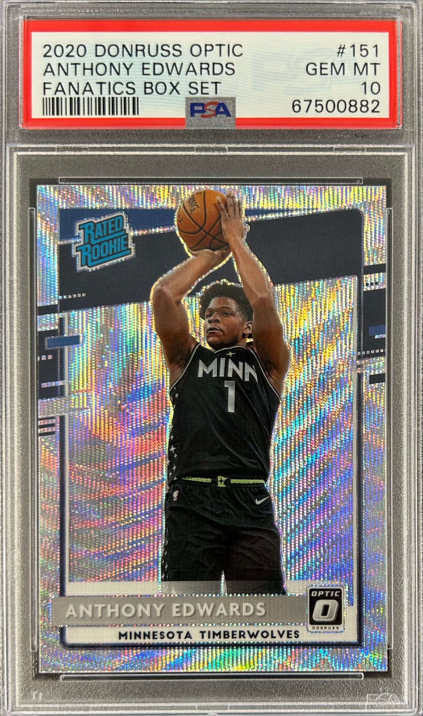 2020 Panini Donruss Optic Fanatics Exclusive Wave #151 Anthony Edwards PSA 10
