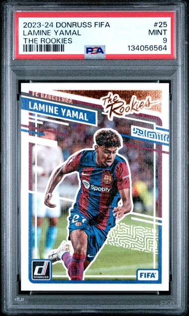 2023-24 Donruss FIFA The Rookies #25 Lamine Yamal PSA 9 - Front