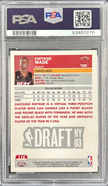 2003 Topps Chrome #115 Dwyane Wade PSA 9