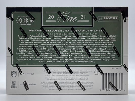 2021 Panini One Football Hobby Box
