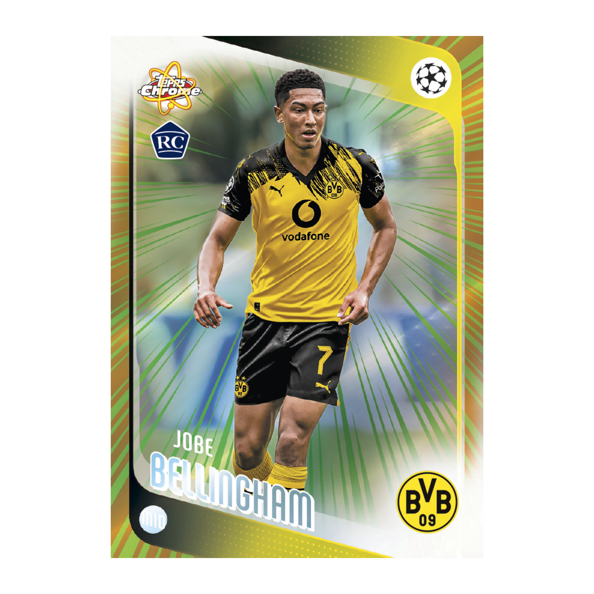 2025-26 Topps Chrome UEFA Club Competition Soccer Radiating Rookies Jobe Bellingham
