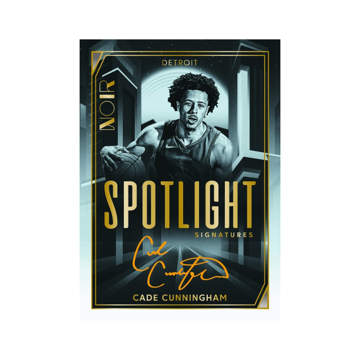 2025-26 Panini Noir Basketball Spotlight Signatures Cade Cunningham