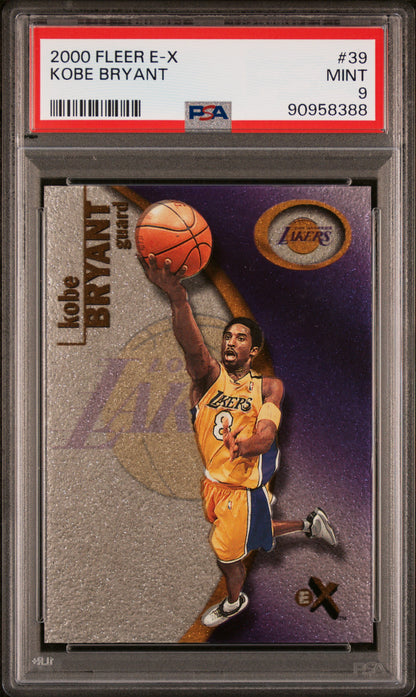 2000 Fleer E-X #39 Kobe Bryant PSA 9 Lakers Card - Front