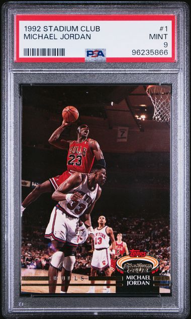 1992 Topps Stadium Club #1 Michael Jordan PSA 9 - Front