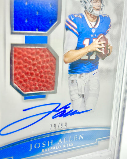 2018 Panini National Treasures Rookie NFL Gear Signature Combos 78/99: #RSC-JA Josh Allen (PSA 9)