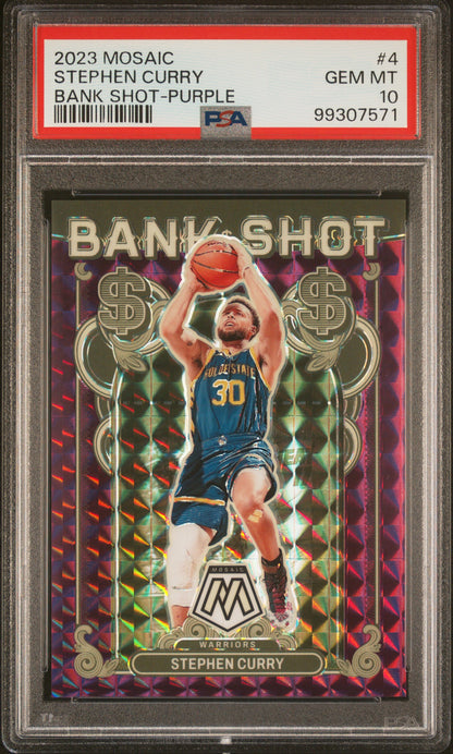 2023 Panini Mosaic Bank Shot Purple /99 Stephen Curry PSA 10 - Front
