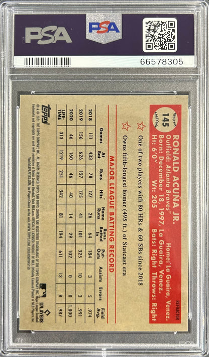 2021 Topps Chrome Platinum Anniversary Refractor #145 Ronald Acuna Jr. PSA 10