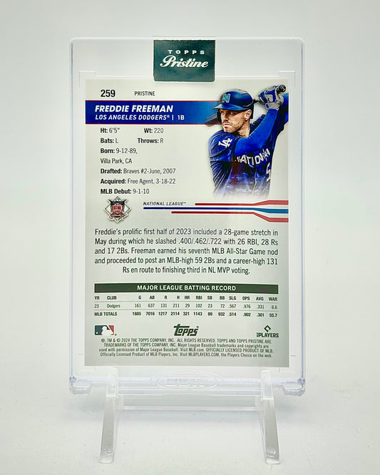 2024 Topps Pristine Blue Pristine Refractor /75: #259 Freddie Freeman