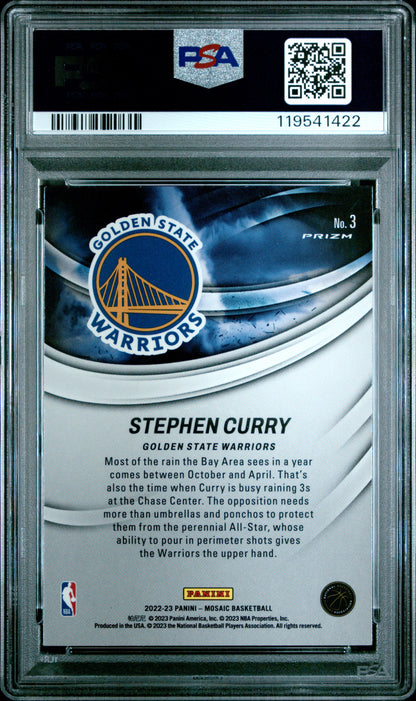 2022 Panini Mosaic Storm Chasers Stephen Curry #3 PSA 10