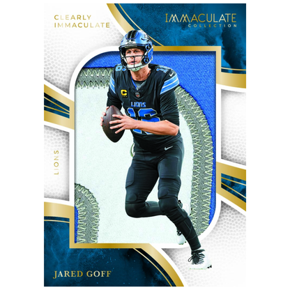 2025 Panini Immaculate Football Clearly Immaculate Jerseys Prime Jared Goff
