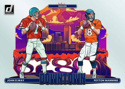 2026 Panini Donruss Football John Elway & Peyton Manning Downtown! Duos Card