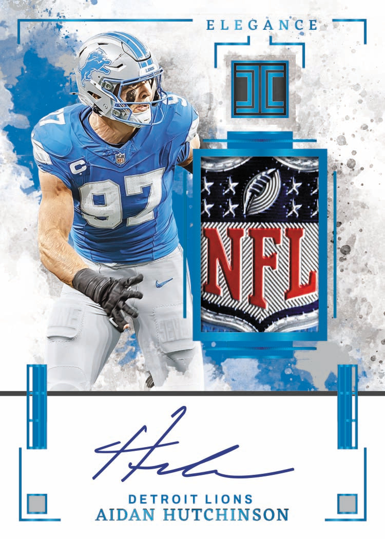 2025 Panini Impeccable Football Elegance NFL Shield Autograph Card Aidan Hutchinson