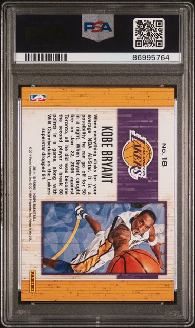 2014 Panini Hoops Moments of Greatness #18 Kobe Bryant PSA 9 - Back