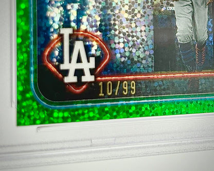2024 Topps Chrome Variation - Green Speckle Refractor /99: #296 Mookie Betts (PSA 9)
