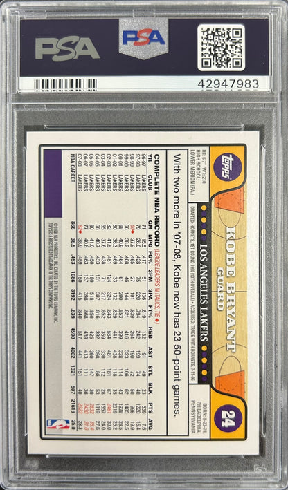 2008 Topps #24 Kobe Bryant PSA 9