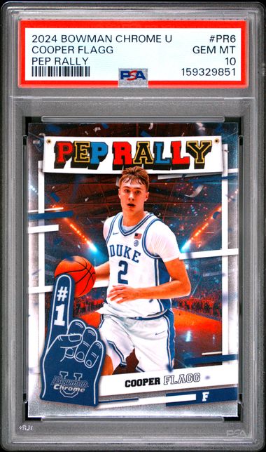 2024 Bowman Chrome University Pep Rally #PR6 Cooper Flagg PSA 10 - Front