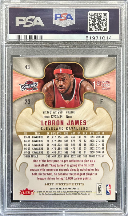 2008 Fleer Hot Prospects #43 Lebron James PSA 9