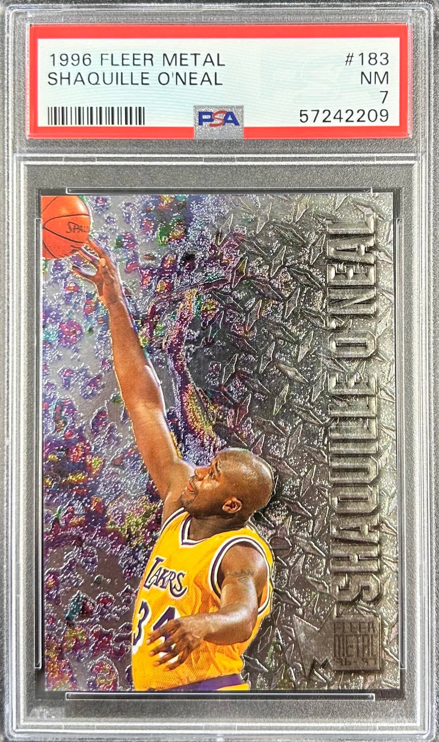 1996 Fleer Metal #183 Shaquille O'Neal PSA 7