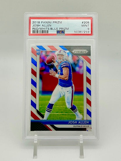 2018 Panini Prizm Red/White/Blue Prizm: #205 Josh Allen (PSA 9)