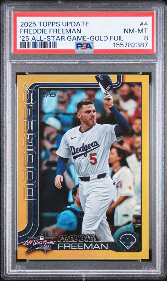 2025 Topps Update 2025 All-Star Game Gold Foil /50 #4 Freddie Freeman PSA 8